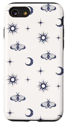 Celestial Moon, Sun, Star and Moth Pattern �X�}�z�P�[�X iPhone SE (2020) / 7 / 8 �p