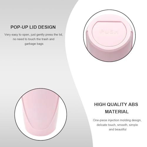 Image of Car Trash Can with Lid, Mini Car Garbage Bin Leakproof Cup Holder Trash Can, Multipurpose Organizer Door Pocket Trash Cup Fits Auto Home Office, Universal Garbage Can (Pink)