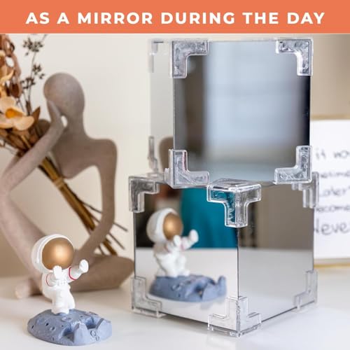Mirror Tulip Cube LED Lamp - 20 LED Flower Lights, Dual-Purpose Tabletop & Mirror Decor | Gifts for Woman | Valentine Gift 5 41eviaGPd L
