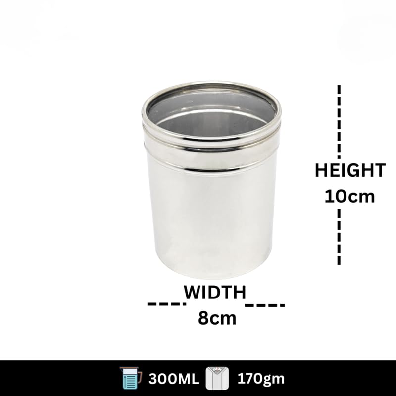 Image of Stainless Steel Multipurpose Kitchen Storage Container /Canister with See-Through Lid | Food-Grade Storage for Spices, Tea, Sugar, and Cooking Essentials