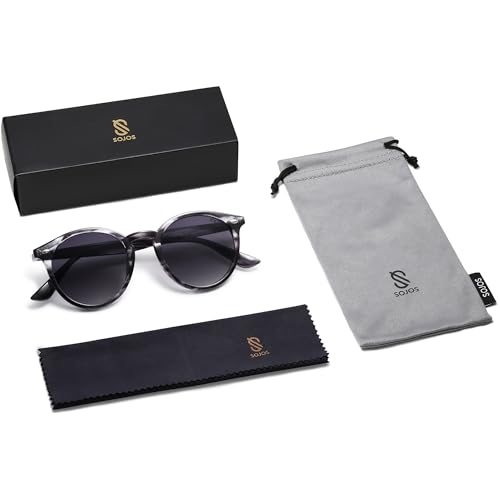 Image of SOJOS Retro Round Polarized Sunglasses for Women Men Classic Vintage Sunnies SJ2069