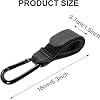 2PCS Stroller Hook Accessories, Multipurpose Stroller Bag Hook, Award Winning Leather Stroller Clip (Black)