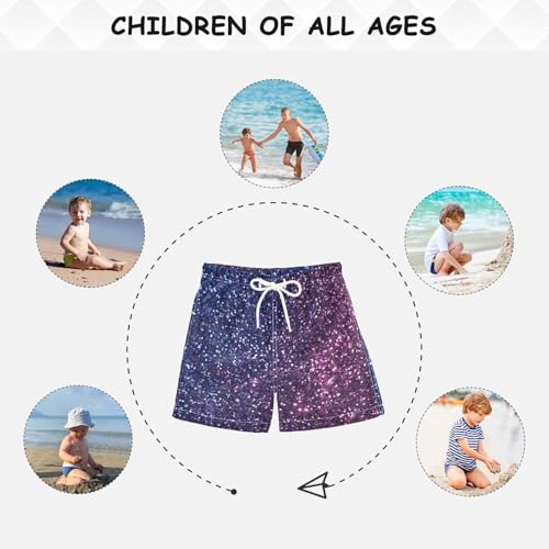 Pigsaly Boys Swim Trunks Indigo Deep Purple Gradient Flashing Glitter Boys Board Shorts Swimsuit Swimwear Bathing Suit S 5