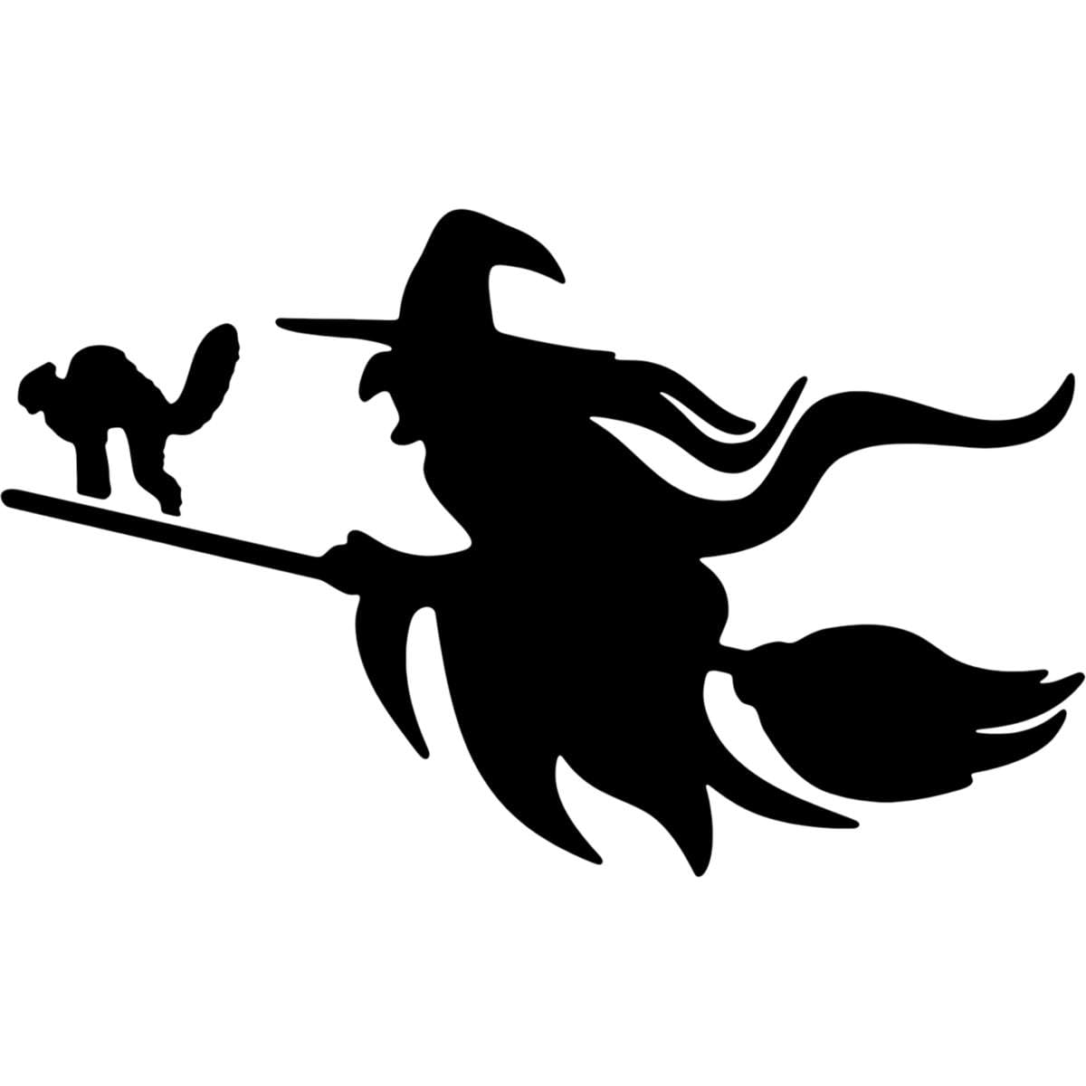 Azeeda 'Flying Witch with Cat' Wall Stencil - XL (A3) (WS00082734)