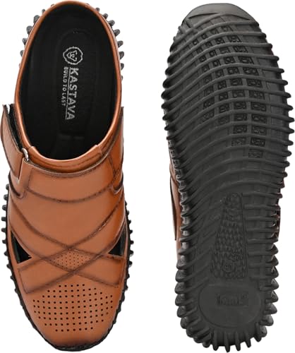 Image of KASTAVA KS 102X Comfortable Premium Synthetic Casual Sandals | Adjust Velcro Closure | Lightweight Everyday Wear Sandals for Men