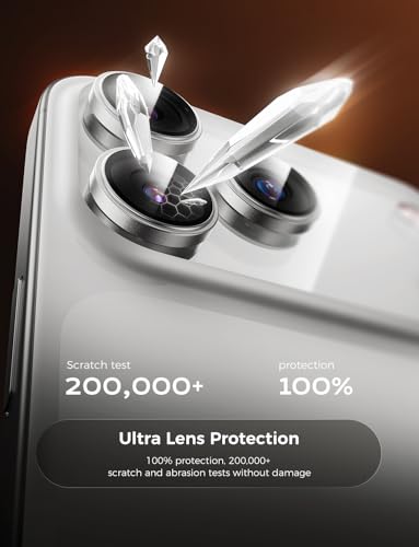 Image of MAGIC JOHN 2 pack for iPhone 17 Pro Max /17 Pro Camera Lens Protector,Sliver | [Alignment Kit&1:1 Invisible Fit] 9H Aerospace Tempered Glass, Ultra HD, Metal Individual Ring