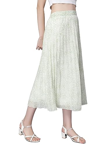 Image of NUEVOSDAMAS Floral Printed Pleated Navy /Multi Skirt