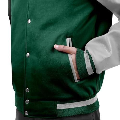Image of Baseball Wool Letterman Varsity Faux Leather Sleeve For Men | Wool Varsity Bomber Jacket