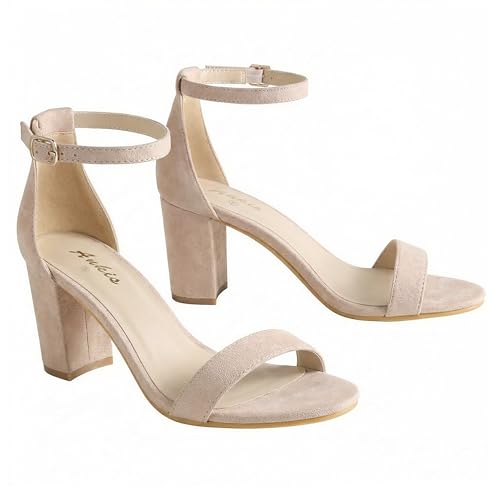 Ankis women's open toe ankle strap chunky heel sandals
