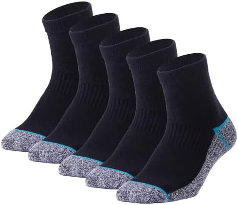 Kodal Copper Infused Quarter Socks Improve Foot Health Odor Control with Moisture Wicking Durable Comfortable Fit (5 Pairs)