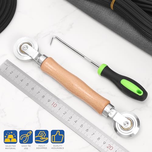 Glarks 2pcs Screen Repair Tool Kit, enthält Fenster Screen Rollenwerkzeug mit Lager und Spline Entfernungshaken für die Installation & Ersatz Fenster Patio Schiebetür