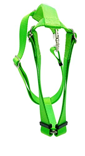 ADJUSTABLE DOG HARNESS HEAVY DUTY (Metal Hardware) USA HAND MADE (Large, BLUE)