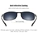 ZHILE Rectangular Polarized Sunglasses Anti Reflective Coating Spring Hinge UV400 (Black, Grey with AR COATING)