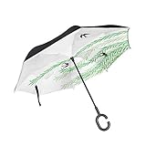 · Gewicht: 0,525 kg. Doppelschicht-umgekehrter umkehrbarer Regenschirm-Kinderwagen Trauerweide und Schwalbe umgekehrter umgekehrter Regenschirm-Faltschirm Kompakter winddichter UV-Schutz für Regen mit C-förmigem Griff