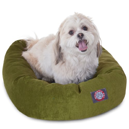 Majestic Pet Villa 24 Inch Shredded Memory Foam Dog Bed for Small Sized Dogs 24x19x7 InchOrthopedic Dog Bed - Durable Pet Bed - Washable Small Pet Bed with Head Support-Fern