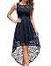 MUADRESS 6006 Women's Vintage Floral Lace Sleeveless Hi-Lo Cocktail Formal Swing Dress Navy 3XL
