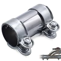UESDU Auspuffschelle, Ø 55mm x 125 mm Rohrverbinder Edelstahl Doppelschelle Universal Verbinder Rohrverbinder Auspuff für Auspuffrohr mit 55 mm Durchmesser