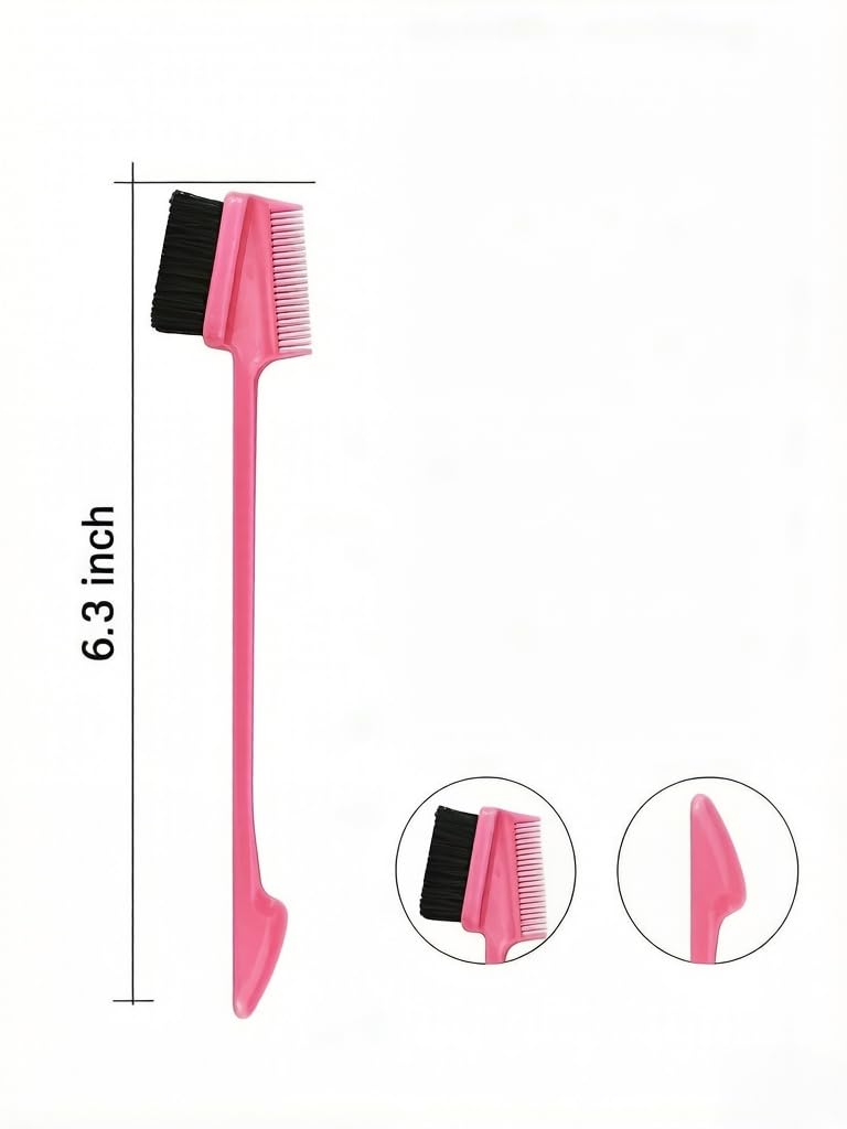 Professional Salon Hair Styling Kit, （28PACK）3-in-1 Double Sided Edge Brush & (30PACK) Heat Resistant Teasing Rat Tail Comb Set with Stainless Steel Pintail for Stylists, Detangling, Smoothing Edges