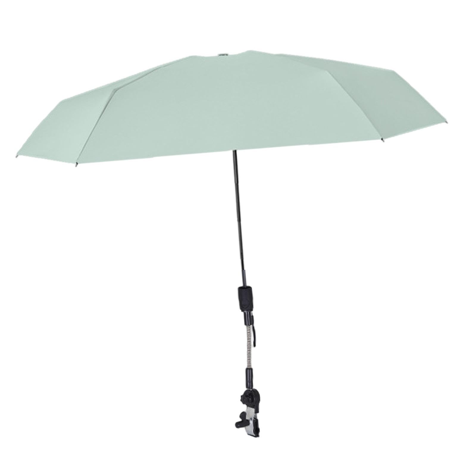 predolo Sombrilla para silla de playa, sombrilla para cochecito de bebé de 38 ", protección solar plegable con abrazadera ajustable, sombrilla para cochecito, VERDE