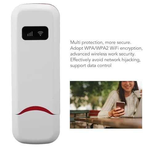 Image of gernie WiFi Router, 4G LTE USB Travel Hotspot, High Speed Portable Plug and Play Up to 10 Users WPA WPA2 WiFi Encryption 4G WiFi Modem Dongle with SIM Card Slot for Phone Laptop, gernie8fohm1v4bn