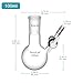Stonylab Borosilicate Glass Single-Neck Reaction Flask with 24/40 Joint and PTFE Stopcock Valve - Round Bottom Flask, 100 ml