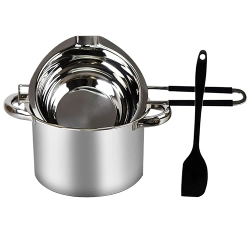 Stainless Steel Double Boiler Pot Melting Bowl Stainless Steel Double Boiler Melting Pot, Chocolate for Butter Candy Cheese, Candle Making(1400ml 2800ml)