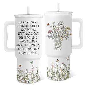 Hiboss Funny Gifts for Senior Women, I Came I Saw I Forgot Tumbler 24 Oz, Funny Gag Sarcastic Gifts for Old People Elderly Citizen Grandma Mom Aunt On Birthday Retirement