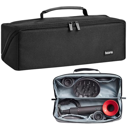 Veki Reise Tasche für Dyson Airwrap Styler und Shark, Aufbewahrungstasche für Dyson Supersonic, Warmluftbürste Haartrockner Tragetasche für Frisur-Werkzeug und Umfangreichem Zubehör (Oxford-Schwarz)