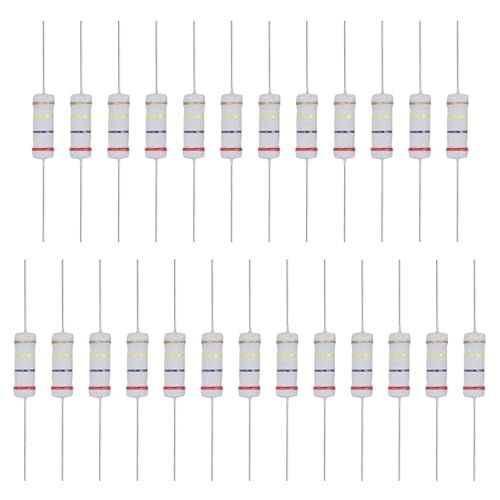 QUARKZMAN 25 Pcs Resistor De 270K Ohm, 3 Vatios 5% Tolerancia Resistor De Película De Óxido Metalizado Axial, A Prueba De Llamas Para Proyectos Electrónicos Circuitos Experimentos DIY