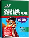 Uinkit 100 Feuilles Thick Lightweight Photo Paper Inkjet Double face Glossy Cardstock 80lb 300Gsm 15.7Mil pour imprimante à encre de colorant A149