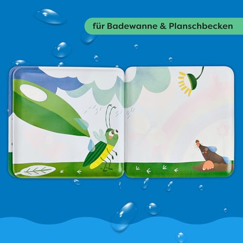 HABA Badebuch Regenspaß - Magisches Wasserbuch mit Zauber-Spieleffekt für Kinder ab 1 Jahr – Badebuch mit Überraschungseffekt - 2012342001