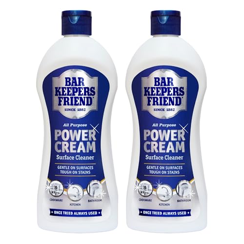 Bar Keepers Friend Power Cream 2x350ml - All Purpose Surface Cleaner - Gentle on Surfaces Tough on Stains - Perfect to use in Bathrooms Kitchens and Cookware