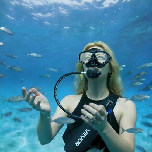 VEVOR Mini Scuba Tank, 1L Portable Diving Tank for Underwater Breathing, Reusable Lung Diving Cylinder up to 20 Minutes Dive Time, Emergency Rescue Pony Bottle with Adapter & Goggles for Snorkeling by VEVOR - Image 2