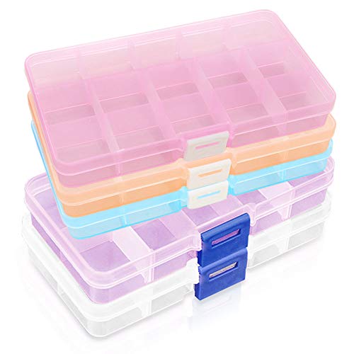 Gresunny 5pcs Fächer Aufbewahrungsbox Plastik Aufbewahrungsboxen Einstellbar Schmuckkasten Sortimentskasten mit 10/15…