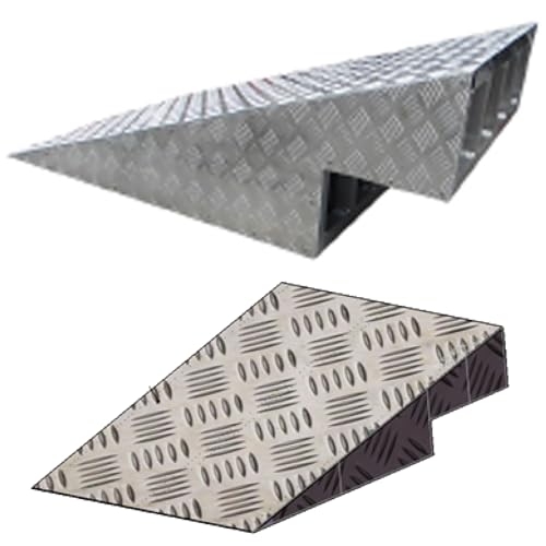 Rampas de bordillo para entrada, rampa metálica para umbral de carga con superficie antideslizante, aluminio hecho a mano, para coches/SUV/motocicleta miniatura 1