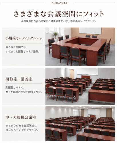 AURAVELT カウンターテーブル ハイカウンター 幕板60cm 木目調天板 直線脚 引き出しなし 書類を置きやすい 受付 オフィス 会議室 店舗用 (レッド 40,420*400*900) [4]