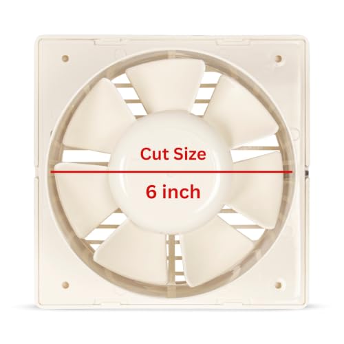 Image of 6 Inch Exhaust Fan for Kitchen, Bathroom, Office & Commercial Use | High Speed Ventilation Fan | Low Noise | Energy Efficient Motor | Rust Resistant Body | Easy Wall Mount (6 Inch Ivory)