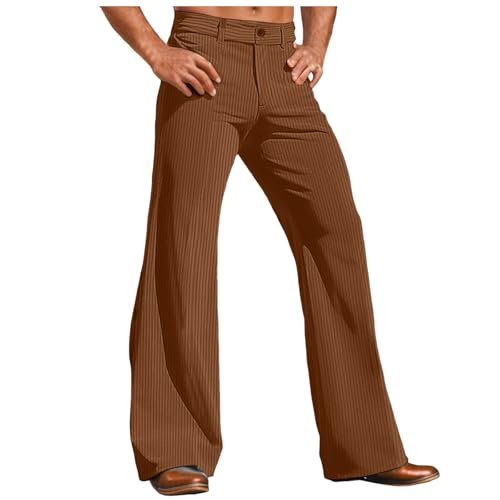 Men Corduroy Bell Bottom Pants Retro 60s 70s Flare Disco Pant Work Business Dress Pants Separate Suit Pant