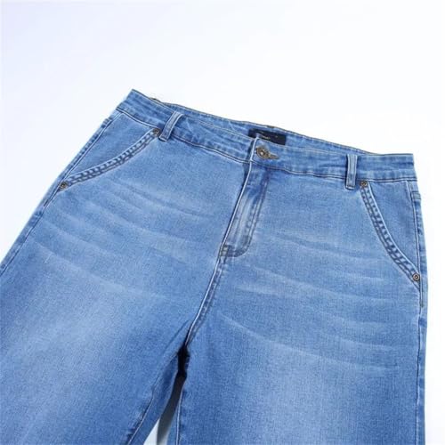 Men Wide Leg Jeans Lightweight Straight Denim Pants Summer Thin Business Casual Office Trousers4