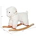 Qaba Lamb Rocking Horse Sheep, Nursery Stuffed Animal Ride On Rocker for Kids, Wooden Plush, White