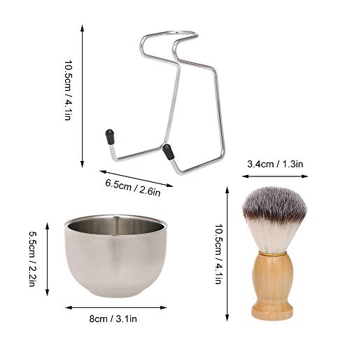 Andoer Conjunto de barbear masculino Escova de barbear + saboneteira + Base de descanso Kit de barbe