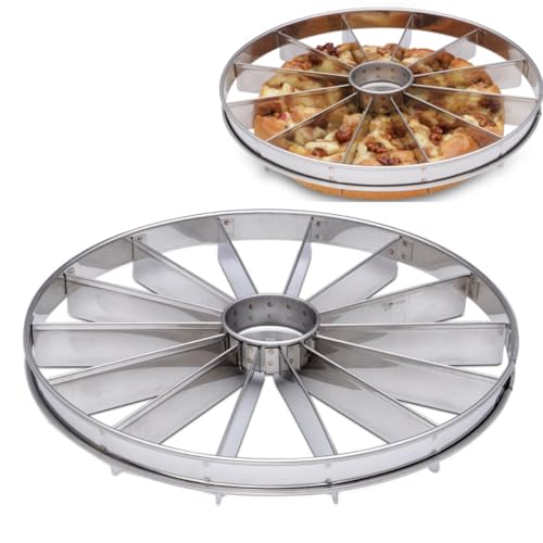 Professional Pie Slicer and Cake Divider | Stainless Steel Pie Portion Cutter Press Cake Marker Evenly14 Portions