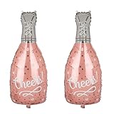 2 Pcs Champagne Bottle Mylar Foil Balloons Birthday Engagement Bachelorette Party Bridal Shower...