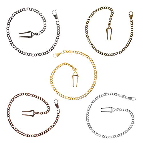 Hemobllo 5pcs Vintage Pocket Watch Chains Retro Buckle Chains Elegant Clip Design for Stylish Accessory Use