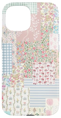 Vintage Coquette Patchwork Quilting Floral Flowers Case for iPhone 15