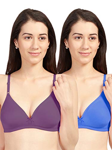 Image of SONARI Omania Womens Non-Padded Cotton Polyester Bras - Solid, Non-Wired, Medium Coverage, Hand Washable (Pack of 2)