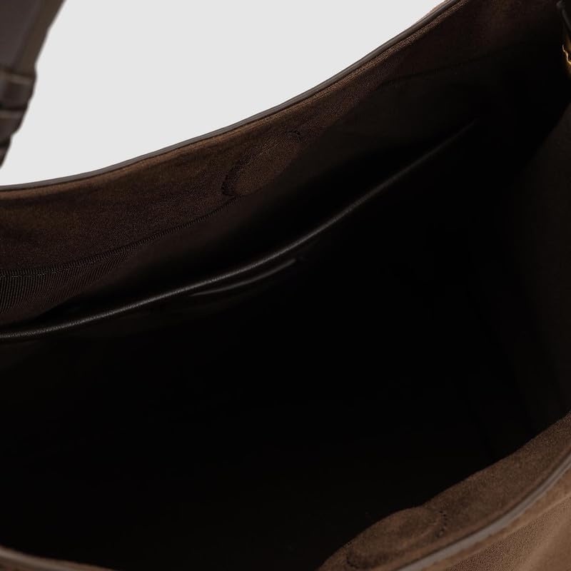 URBAN REVIVO Women's Suede Bucket Crossbody Bag – Retro Woven Top Handle Purse with Adjustable Strap, Spacious Vintage Handbag for Spring Outings, Gift - Image 2