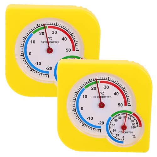 ifundom 2 Pcs High Precision Temperature Humidity Gauge for Wall Mount Desktop for Home Refrigerator and Greenhouse Monitoring