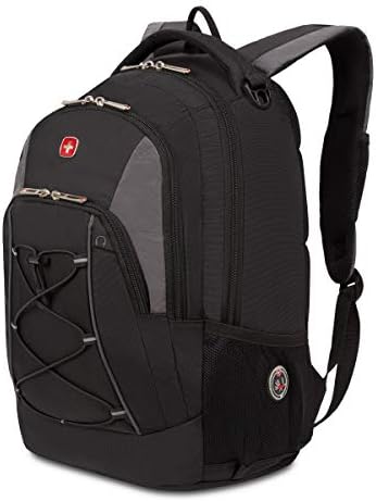 SwissGear 1186 Bungee Backpack, Black/Grey, 17-Inch