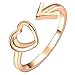 Produktbild Aiaoway Weibliche Ringe Pfeile Herz-Ring-geöffneter Justierbarer Dame Alloy Finger Schmuck Vintage-Boho Style (Gold)